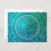 Türkis Mandala Postkarte (Vorne/Hinten)