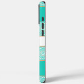Türkis Mandala Stripe Pattern Case-Mate iPhone Hülle (Rückseite / Links)