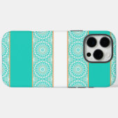 Türkis Mandala Stripe Pattern Case-Mate iPhone Hülle (Rückseite (Horizontal))