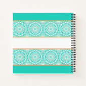 Türkis Mandala Stripe Pattern Notizblock (Rückseite)