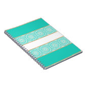 Türkis Mandala Stripe Pattern Notizblock (Rechte Seite)