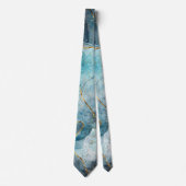Türkis Marble Abstrakt Neck Tie Krawatte (Vorderseite)