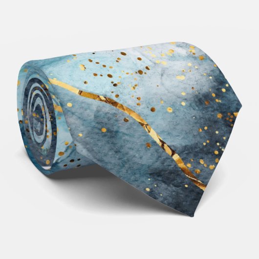 Türkis Marble Abstrakt Neck Tie Krawatte (Gerollt)