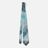 Türkis Marble Abstrakt Neck Tie Krawatte (Rückseite)