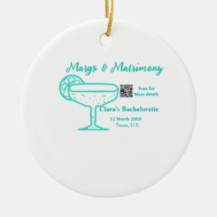 Türkis Margs & Matrimony Junggesellinnenabschied  Keramik Ornament