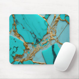 Türkis Marmor mit goldenen Adern Mousepad