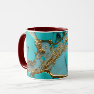 Türkis Marmor mit goldenen Adern Tasse