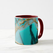Türkis Marmor mit goldenen Adern Tasse (VorderseiteRechts)