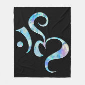 Türkis marmoriertes Om Fleecedecke (Vorderseite)
