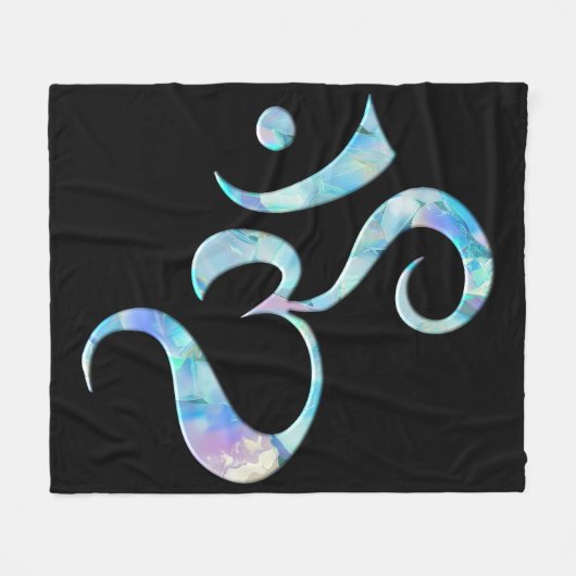 Türkis marmoriertes Om Fleecedecke (Vorderseite (Horizontal))