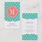 Türkis-marokkanisches Fliesen-Gitter Visitenkarte (Vorne/Hinten)