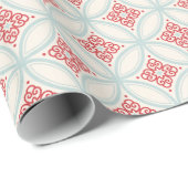 Türkis-marokkanisches Rundmuster Geschenkpapier (Rolleneckpunkt)