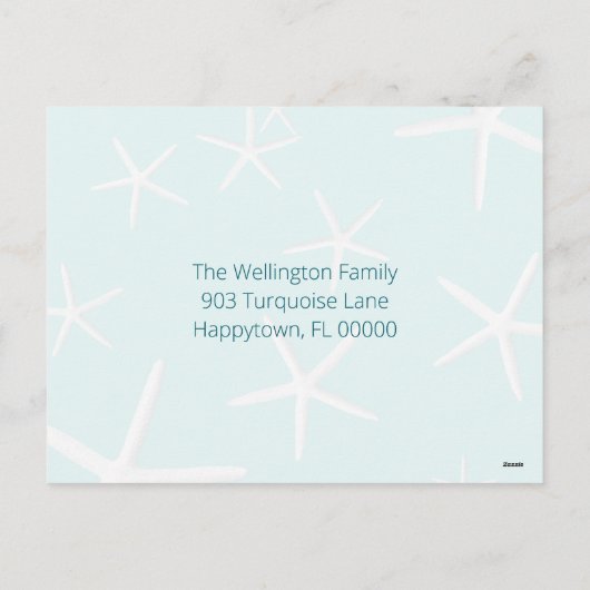 Türkis Meer Urlaub New Years Foto Postkarte (Rückseite)