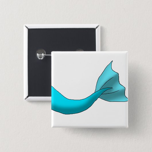 Türkis-Meerjungfrau-Schwanz Button (Vorne & Hinten)