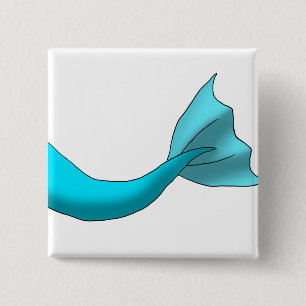 Türkis-Meerjungfrau-Schwanz Button