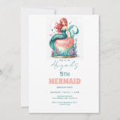 Türkis Mermaid Birthday Party Einladung (Vorderseite)