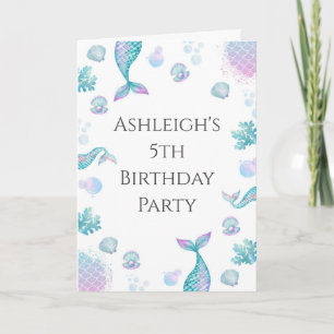Türkis Mermaid Geburtstag Einladung