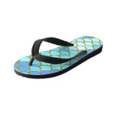 Türkis Mermaid Scales Kinderbadesandalen (Schrägansicht)