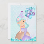 Türkis Mermaid Schwanz Bright Bunte Geburtstag Einladung (Rückseite)