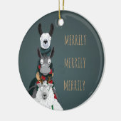 Türkis "Merrily Merrily" Wintertiere Keramik Ornament (Links)