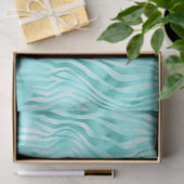 Türkis Metallic Zebra Print Decoupage Seidenpapier (Geschenk)