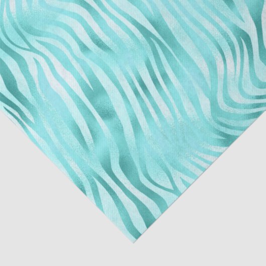 Türkis Metallic Zebra Print Decoupage Seidenpapier (Detail)