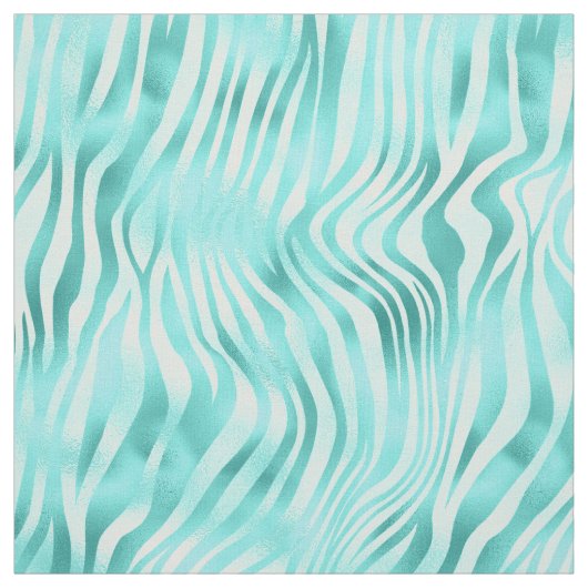 Türkis Metallic Zebra Print Stoff (Muster)