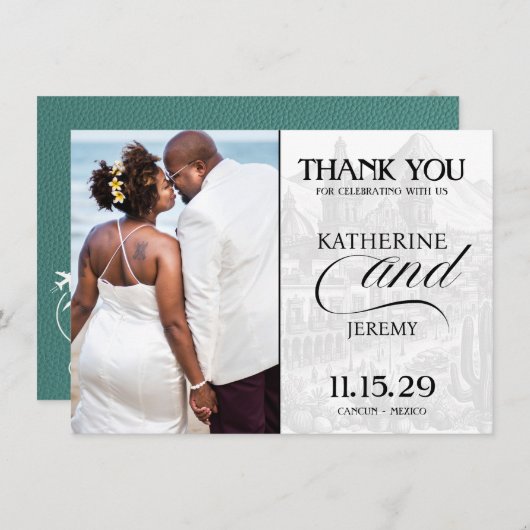 Türkis-Mexiko-Pass Dankeskarte (Vorne/Hinten)