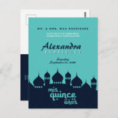 Türkis Midnight Blue Arabian Nights Quinceñera Postkarte (Vorne/Hinten)