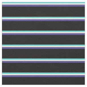 Türkis, Minzcreme, Dunkelschiefer Blau und Schwarz Stoff