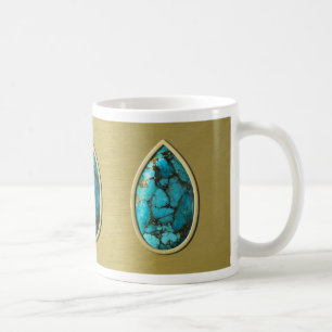 Türkis mit Goldverkleidung Kaffeetasse