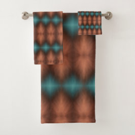 Türkis mit Kupfer Brot Badehandtuch Set