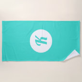 Türkis Mit Monogramm Badetuch (Vorderseite)