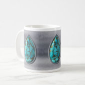 Türkis mit Silberverkleidung Kaffeetasse (Vorderseite Links)
