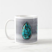 Türkis mit Silberverkleidung Kaffeetasse (Links)