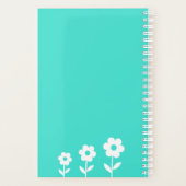 Türkis mit weißen Blume, Individuelle Name-Planer Planer (Rückseite)