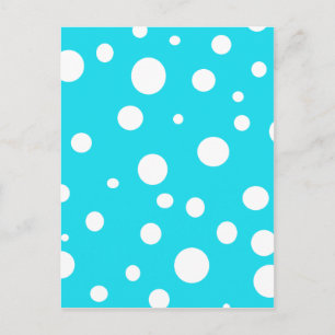Türkis mit White Polka Dots Fashion Fun Postkarte