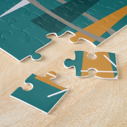 Türkis Mitte Jahrhundert Moderne Puzzle (Seite)