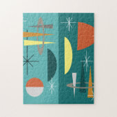 Türkis Mitte Jahrhundert Moderne Puzzle (Vertikal)