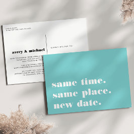 Türkis | Moderne Hochzeitserklärung Ankündigungspostkarte