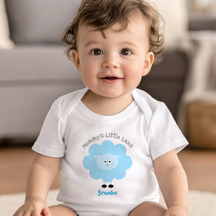 Türkis Mommy's Little Lamb Baby Boy Niedlich Simpl Strampler
