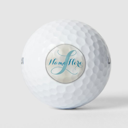 Türkis Monogram Golf Balls Set für sie Golfball (Vorderseite)