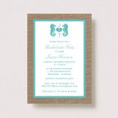 Türkis Monogram Seepferd Beach Bachelorette Einladung