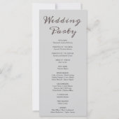 Türkis Moon Phases Light Gray Wedding Program (Rückseite)