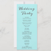 Türkis Moon Phases Pale Blue Wedding Program (Rückseite)