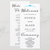 Türkis Moon Phases White Wedding Programm (Vorne/Hinten)