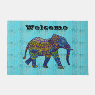 Türkis-Mosaik Elephant Door Mat Fußmatte