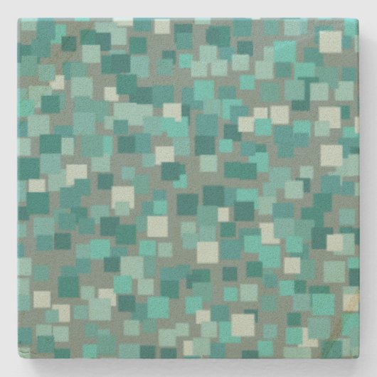 Türkis-Mosaik-Untersetzer Steinuntersetzer (Vorderseite)
