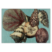 Türkis-Muschel und rote Korallen-Sammlung Schneidebrett (Vorderseite)