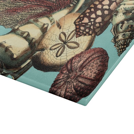 Türkis-Muschel und rote Korallen-Sammlung Schneidebrett (Ecke)